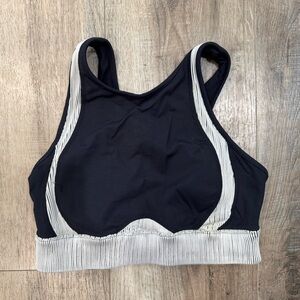 ALO Yoga Black and Cream Sports Bra Size L